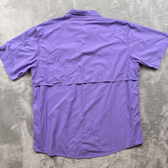 Magellan Outdoors Men’s XL Purple Vented Fishing Shirt Nylon Button-Up Wicking - Picture 9 of 9